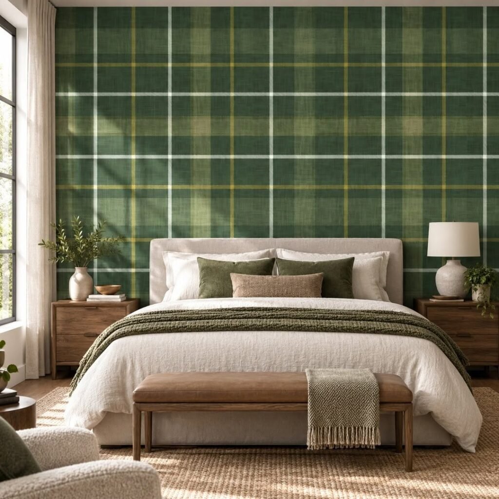 Peel and stick wallpaper accent wall