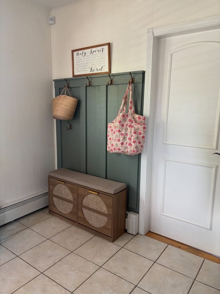 Entryway hooks with bags