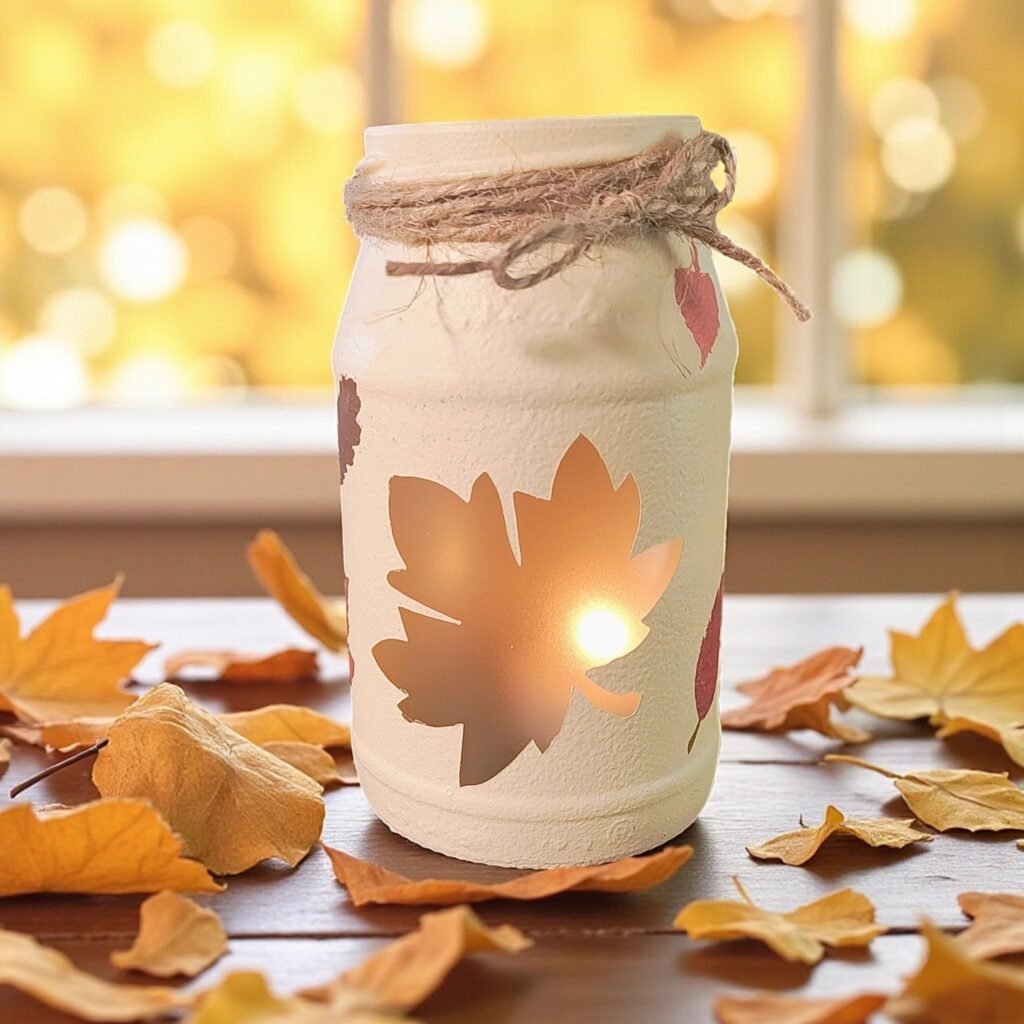 DIY painted mason jar lantern